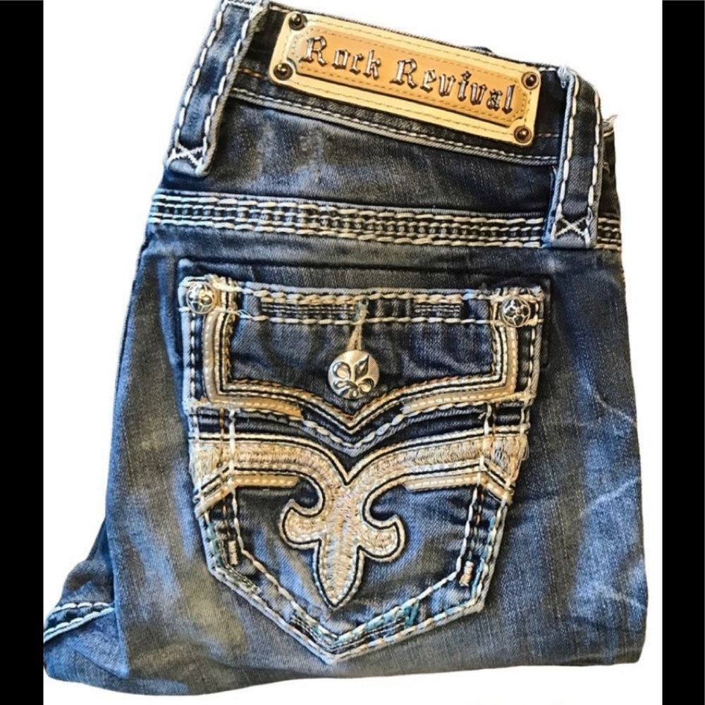 🎈⏰Flash Sale Hurry🎈⏰Rock Revival Jeans Size 24/30 Worn Once